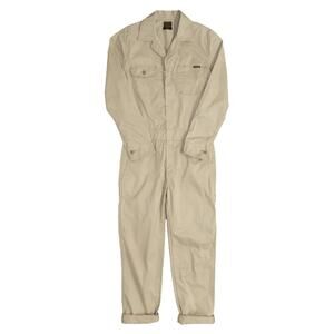 Civilianaire Khaki Twill Front-Zip Long Sleeve Pockets Utility Jumpsuit XS
